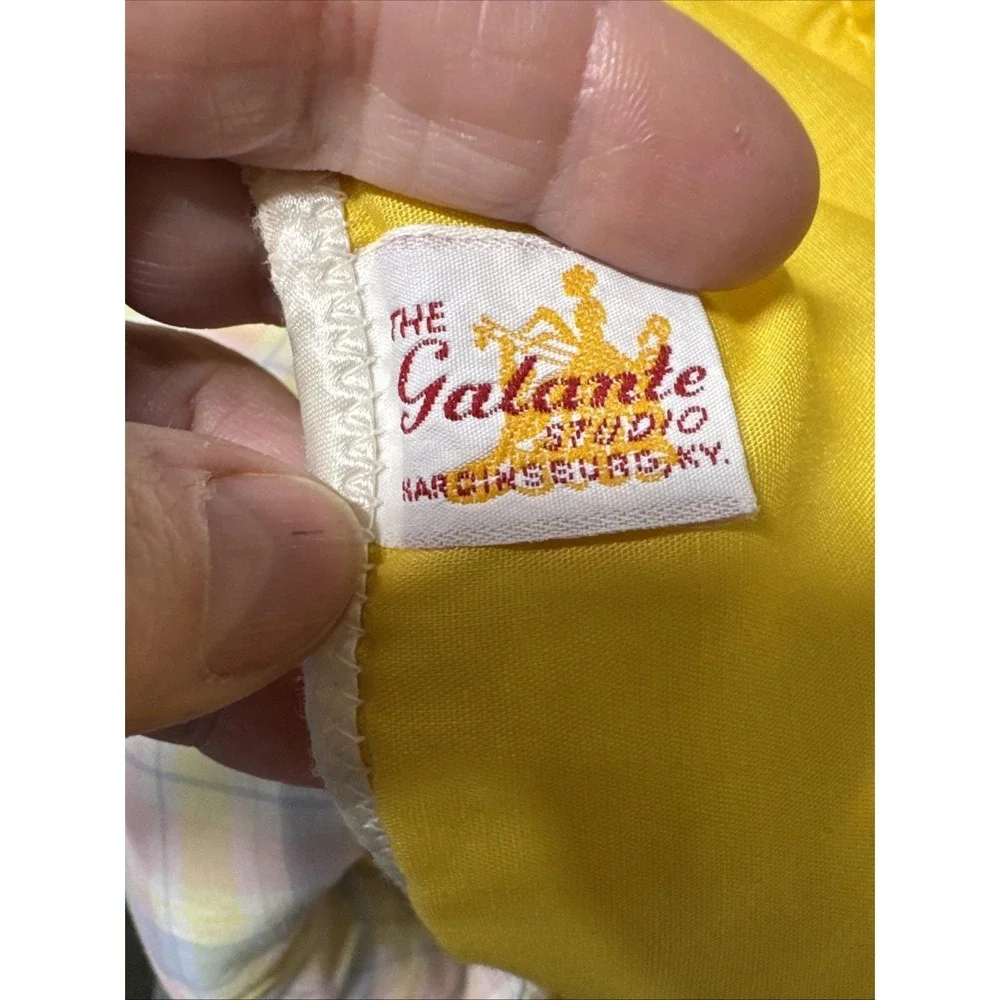 VTG Bear Crib Blanket‎ Baby Quilt Pastel Plaid Yellow 1980s Floor Play USA